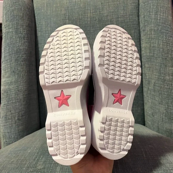 Converse Kids Glittery Pink Platform High-Tops - Picture 5 of 5